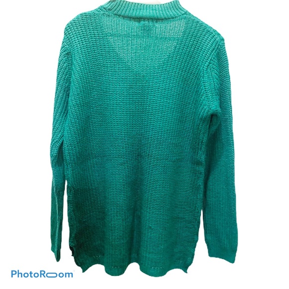 Questions Chunky Knit Chocker Sweater Green Size L - Picture 2 of 7